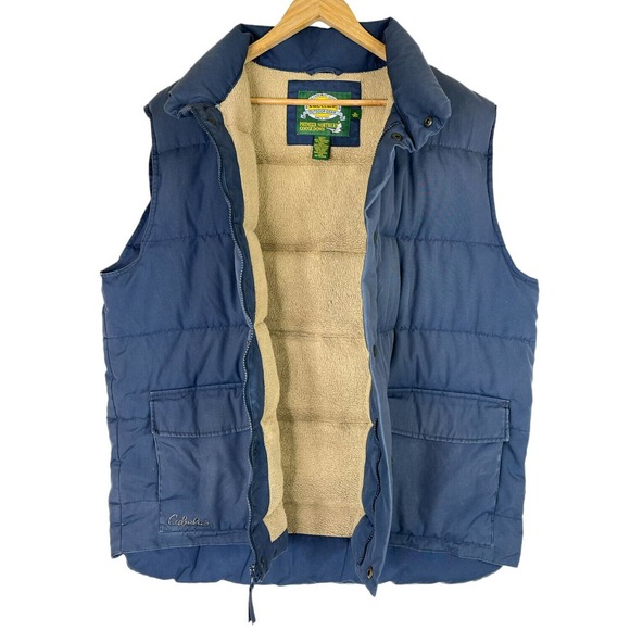 Cabelas XL Tall XLT Premier Northern Goose Down Sherpa Lined Vest Barn Chore